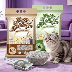 Litière pour chat en bentonite naturelle de qualité supérieure avec charbon actif, forme sphérique, faible poussière, contrôle des odeurs, agglomérante 4kg/8kg/20kg - Product Image 1