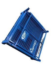 Q235 Stahl Pulverbeschichtet 100KG Tragfähigkeit Stapelbare Faltbare Lagerkäfige Stapelregale für Fracht und Ausrüstung - Product Image 3