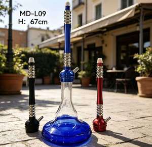 Ensemble de chicha en verre moyen MD-L09 avec tige en aluminium, mini chicha avec lumière LED, pour les voyages et les bars - Product Image 6
