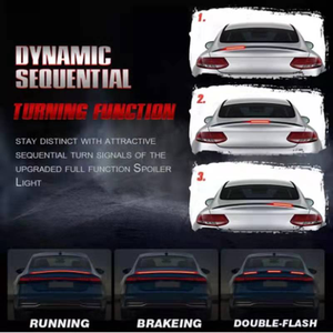 Nouveau rouge RGB externe en Fiber de carbone motif voiture aile arrière LED Streamer direction haute feu stop feu arrière accessoires de voiture - Product Image 5