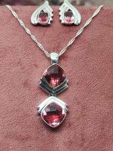 High Quality <b>Real</b> Quartz <b>Crystal</b> Pendant Necklace and Earrings Set 925 Sterling Silver Handmade Natural Gemstone Jewelry - Product Image 1