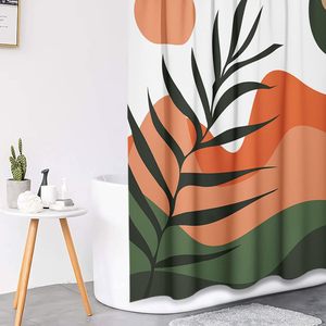 Rideau de Douche en Polyester Imprimé Feuilles Assorties, Rideau de Salle de Bain à Impression Numérique Personnalisée, Imperméable, Vente en Gros, Moderne - Product Image 4