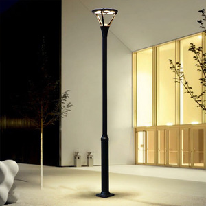 Lampadaire LED d'extérieur pour jardin, poteau métallique, abat-jour en verre, blanc neutre 2700K, IP66, résistant aux intempéries, capteur de mouvement, alimentation solaire - Product Image 4