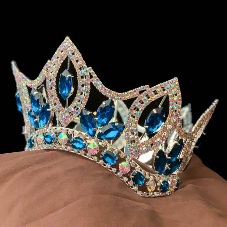 pageant crown large blue