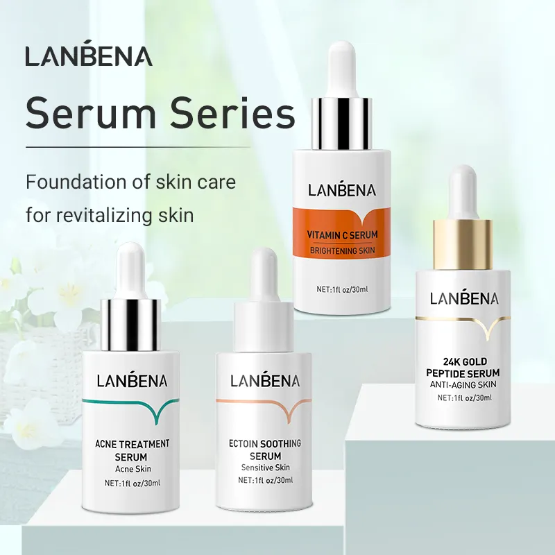 LANBENA face glow VC serum, suero péptido orgánico puro para piel grasa