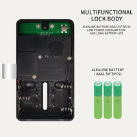 ABS noir petite serrure de tiroir à empreintes digitales serrure d'armoire électronique sans clé intelligente serrure à empreintes digitales casier intelligent populaire