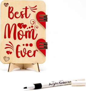 Tarjetas de Madera Hechas a Mano Personalizables, Artesanías de Madera Ecológicas, Tarjeta de Felicitación para el Día de la Madre, Regalo para Festividades - Product Image 2
