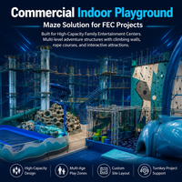 Structure d'aventure parcours d'obstacles avec zone de saut et toboggan certifiée CE EN1176 pour centres sportifs et aires de jeux intérieures (FEC)