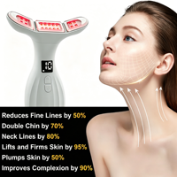 Appareil portable de lifting du visage et du cou en forme de V avec écran LCD rouge et bleu pour l'élimination du double menton, la réduction des rides et l'anti-âge