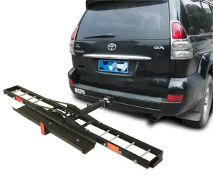 ขายร้อน500lbs สีดำพับ Hitch Mount รถจักรยานยนต์ Carrier Rack