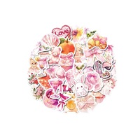 Autocollants décoratifs en vinyle autocollants roses, DIY, artisanat fait main, autocollants en vinyle pour la décoration d'emballages cadeaux