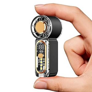 Pocket Size Handheld Led Digital Display <b>Usb</b>-C Rechargeable Strong Wind Personal <b>Mini</b> <b>Fan</b> for Summer - Product Image 5