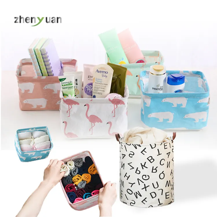 Bán Buôn Có Thể Gập Lại Kid Toy Squared Lưu Trữ Giỏ Máy Tính Để Bàn Không Thấm Nước Trang Điểm Organizer Giặt Lưu Trữ Giỏ