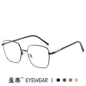 แว่นตากรอบโลหะทรงเหลี่ยม ป้องกันแสงสีฟ้า เลนส์ PC กรอบเต็ม สำหรับทุกเพศ - Product Image 5