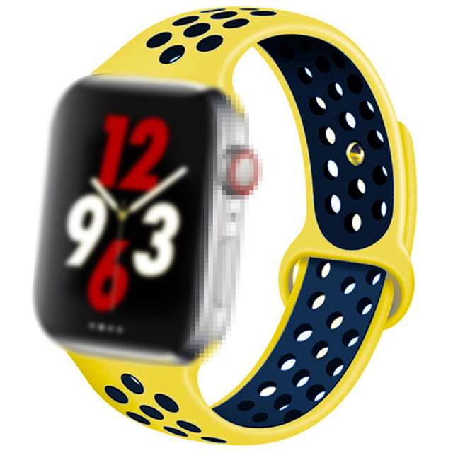 Universal Sport Silicone Watch Strap Breathable Replacement Rubber Watch Bands for 38mm 42mm for Apple Watch iWatch Series 8 7 6