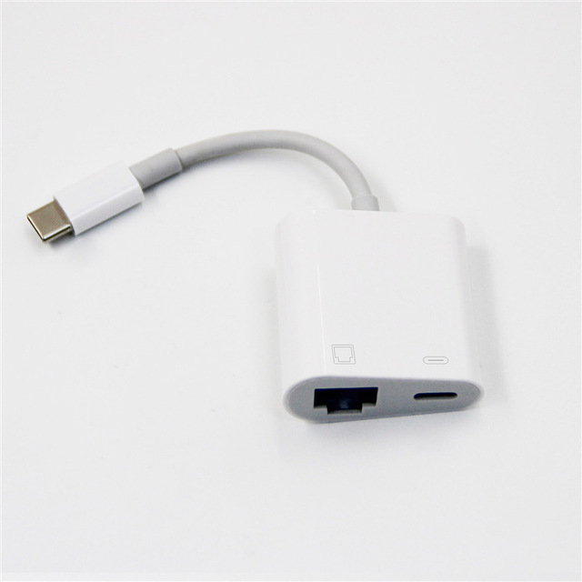 Type-C to RJ45 Ethernet Port Adapter USB 20 OTG Two-in-One Converter Model 1035TC Compatible with Android