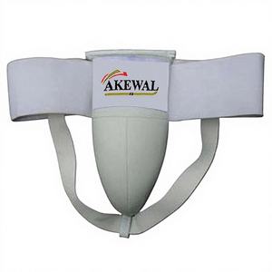 Protector Inguinal AKEWAL de Calidad Profesional Hecho de Cuero Vacuno Color Blanco para MMA, Kick Boxing, Muay Thai - Product Image 1