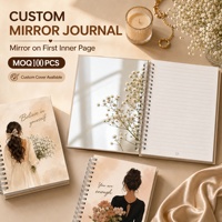 Carnet à spirale personnalisé A5, couverture rigide, marque privée, reliure métallique Wire-O, vente en gros, promotionnel, OEM, ODM, carnet miroir
