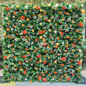 Guirlande de feuilles de saule de 8 pieds avec fleurs artificielles fausse fleur pivoine rose vigne verdure décorative tenture murale plante - Product Image 2