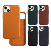 Sarung ponsel kulit resmi, pelindung telepon genggam untuk iPhone 15 14 13 pro dengan dompet Magnet