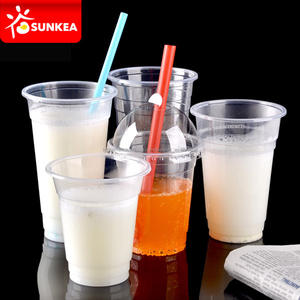 Tek kullanımlık compostable özel baskılı şeffaf plastik suyu milkshake kapaklı bardak - Product Image 6
