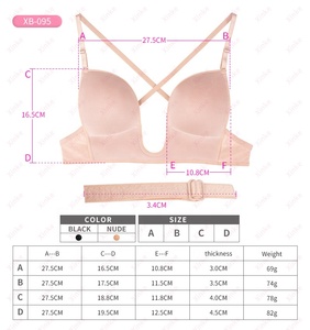 <span class=keywords><strong>Push</strong></span> <span class=keywords><strong>up</strong></span> cinturino trasparente a forma di U reggiseno senza schienale del corpo biancheria intima per le donne del partito - Product Image 5