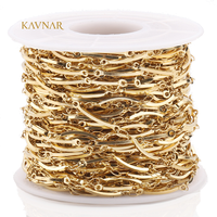 Chaîne Courbée Faite à la Main KAVNAR, Plaqué Or 18K, Acier Inoxydable 304, pour Fabrication de Bijoux, Colliers, Bracelets, Fournitures DIY