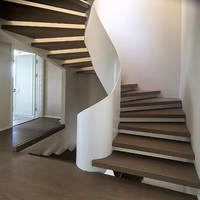 Design créatif moderne Escalier en colimaçon en acier courbé personnalisé en usine pour villas et hôtels