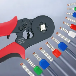 Crimping Pliers HSC8 6-4 0.25-10mm2 ratchet crimp tool With 1200 PCS Insulated Terminal Blocks Wire Ferrules Box