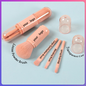 Juego de <span class=keywords><strong>Brochas</strong></span> de <span class=keywords><strong>Maquillaje</strong></span> Facial Profesional 4 en 1 de Alta Calidad, <span class=keywords><strong>Brochas</strong></span> de <span class=keywords><strong>Maquillaje</strong></span> de Pelo Sintético <span class=keywords><strong>para</strong></span> Rubor y Sombra de Ojos, Etiquetado Personalizado - Product Image 5