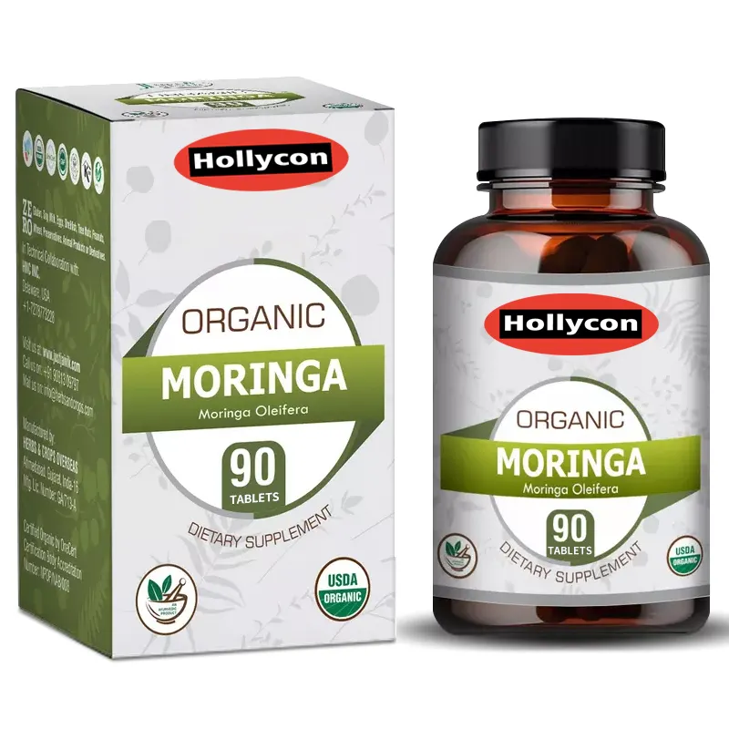 Özelleştirilmiş % 100% organik doğal bitkisel takviyeler sindirim geliştirmek Moringa Oleifera tabletleri güzellik cilt detoks ince hapları