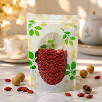 Sachet Doypack vert brillant transparent imprimé avec fenêtre transparente et fermeture éclair pour emballage alimentaire