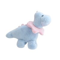 Porte-clés dinosaure en peluche mignon Brontosaurus avec collier fleuri et bavoir tournesol, couleur Morandi, mini breloque de sac en peluche, vente en gros