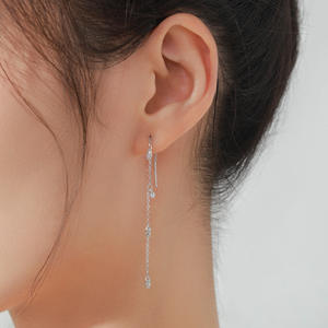Nuevos aretes y collares de plata de ley S925 de estilo minimalista y lujoso, un conjunto único y sofisticado para mujer - Product Image 5