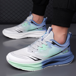 Nouvelles Chaussures de Course pour Hommes Tendance, Respirantes en Maille, à Lacets, Baskets Décontractées d'Automne, Légères avec Semelle en Caoutchouc, Motif Uni - Product Image 2