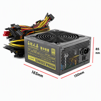 Alimentation serveur haute efficacité 2000W, PFC actif, alimentation PC ATX, 6*6+2 broches, prend en charge 8 cartes graphiques