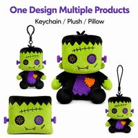 Peluche Frankenstein d'Halloween personnalisée, jouet en coton PP doux, anti-stress, poupée de personnage pour cadeau de vacances, décoration de fête, faible MOQ