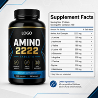 Les comprimés Amino 2222 sont riches en concentré de protéines de lactosérum et en isolat de protéines de soja, ce qui soutient l'énergie et l'endurance pendant l'exercice.