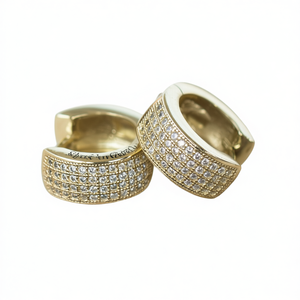 Orecchini in Oro Bianco con Diamanti Taglio Brillante Rotondo Colore G Naturali Unisex Lusso per Uso Quotidiano - Product Image 1