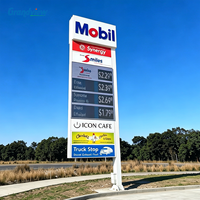 Panneau LED de station-service extérieur résistant au vent 120 MPH IP65, totem de prix du carburant, affichage graphique éclairé double face