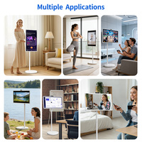 TV Pintar Portabel 32 Inci yang Dapat Diputar dengan Baterai Terpasang, Monitor Layar Sentuh, Tablet Pintar Android 15 untuk Kantor/Rumah/Pengajaran