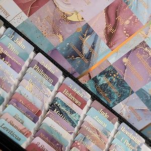 Onglets de Bible laminé<span class=keywords><strong>s</strong></span> (lettrage gaufré à l'or), onglets de Bible pour femmes et hommes, autocollants à grand format repositionnables - Product Image 3