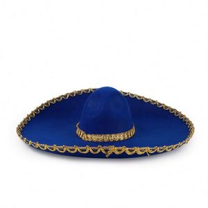 Wholesale Bulk Stock Western Style <b>Cowboy</b> Hats Wide Brim Felt Fedora Party Hats Round <b>Top</b> <b>Cowboy</b> Fedora Hats - Product Image 2