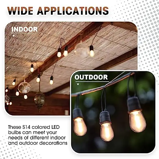 Bulk Sell Decorative Plastic Filament Bulb Lighting  Factory Price Vintage Edison Outdoor String Light Replacement Bulbs