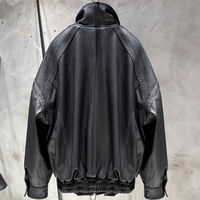 Veste en cuir grainé noir pour femme, veste en cuir véritable, manteau en cuir surdimensionné