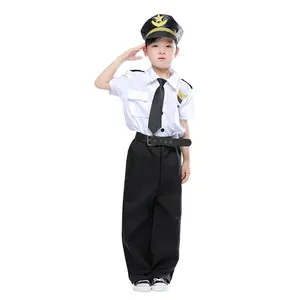 Costumes de carnaval Cosplay pour enfants garçons, Costume de carrière de l'armée de l'air pour enfants, Costume de pilote HCBC-024