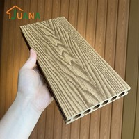 Plancher extérieur en bois composite WPC recyclé à grain de bois, surface gaufrée, terrasse, sol extérieur solide et dur
