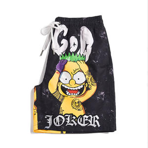 남성 탄성 허리띠 비치 반바지 100% 폴리에스터 힙합 스타일 남성용 수영 반바지 트렁크 지원 사용자 정의 로고 - Product Image 5