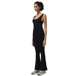 Automne hiver une pièce combinaison évasée corps creux façonnage sport Fitness Yoga costume transpiration serré sans couture combinaison sport - Product Image 6