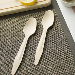 Cucchiaio di Legno Monouso Luckyvanpin 185mm Rinforzato in Betulla Biodegradabile Ecologico <span class=keywords><strong>per</strong></span> Feste Confezione da 100 Pezzi Ingrosso Personalizzabile - Product Image 1